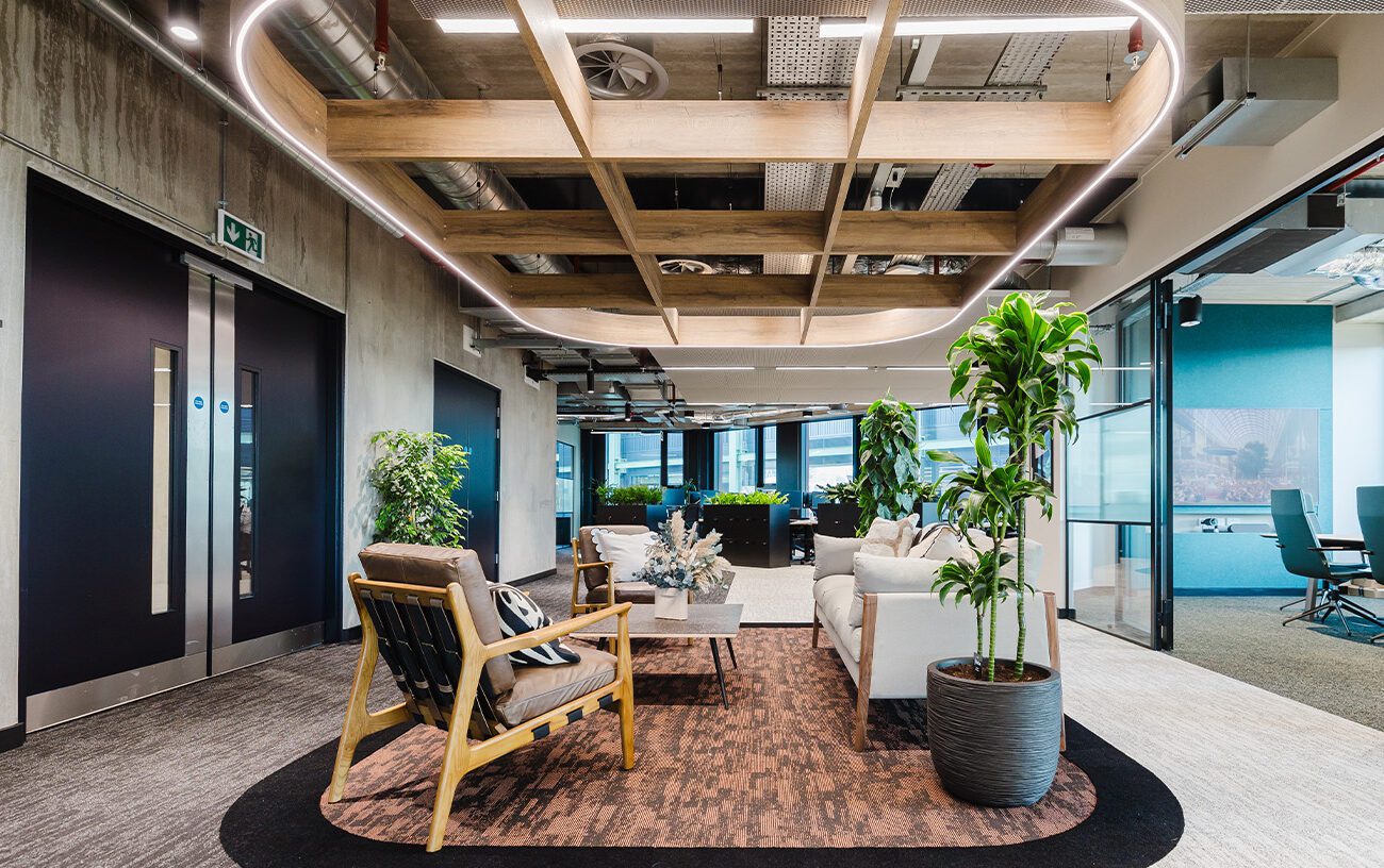 DMS corporate office reception area with modern design
