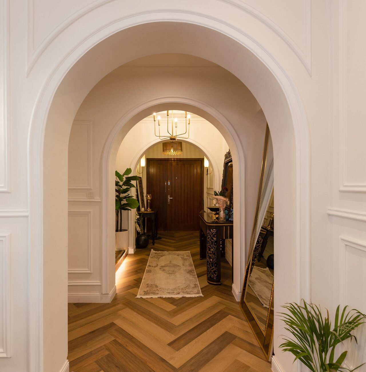 Jumeirah Village Triangle villa entrance with modern design