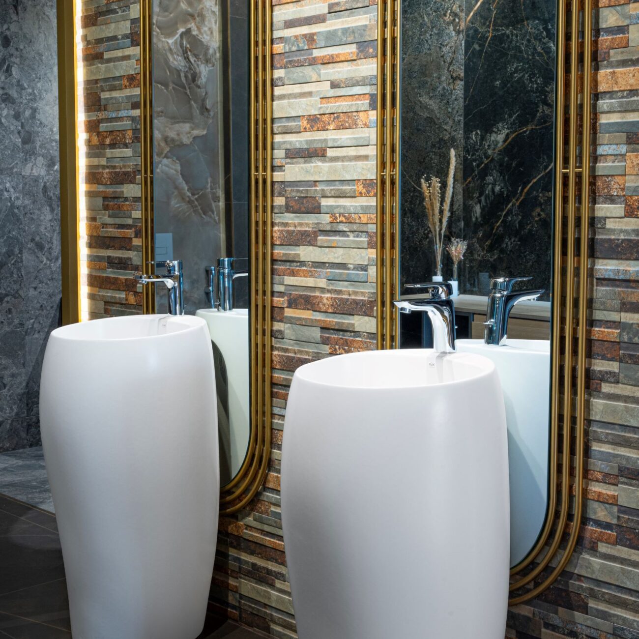 Close-up of RAK Ceramics textured tile patterns