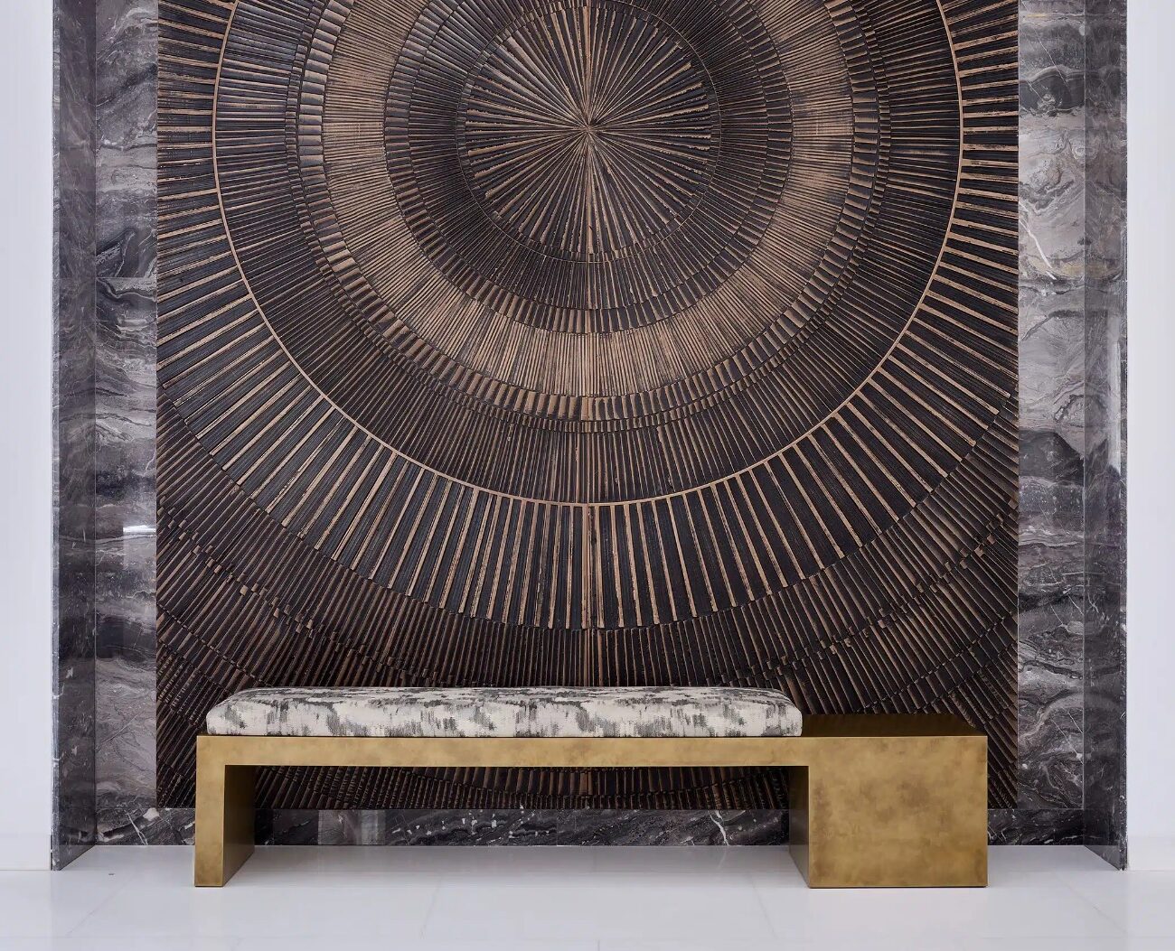 Front view of private villa in Nad Al Sheba Dubai with landscaped surroundings