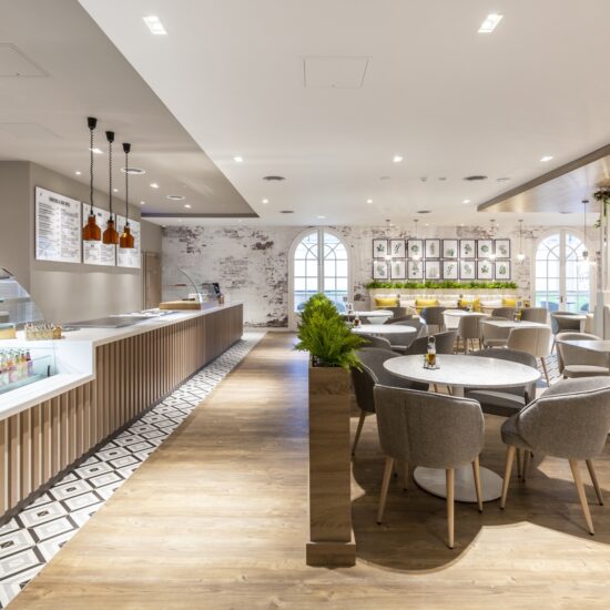 Billy Terrace Cafe elegant dining setup with modern furniture