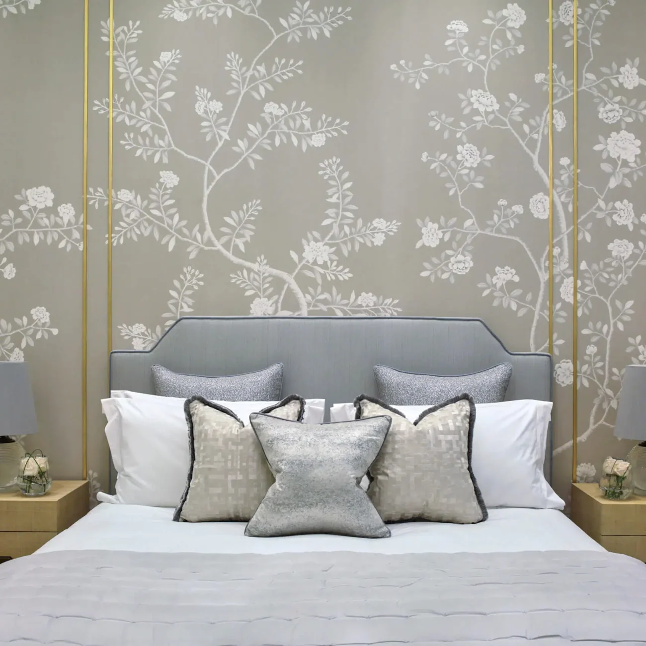 Cozy bedroom design with elegant furniture in Nad Al Shiba villa