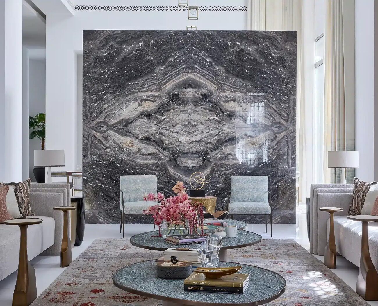 Elegant furnished living space in Nad Al Sheba Dubai villa