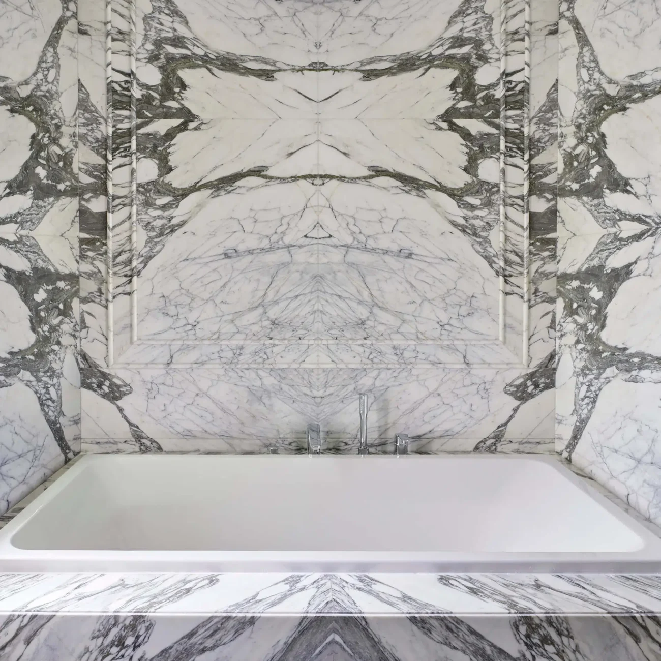 Contemporary bathroom interior with vanity sink in Dubai villa