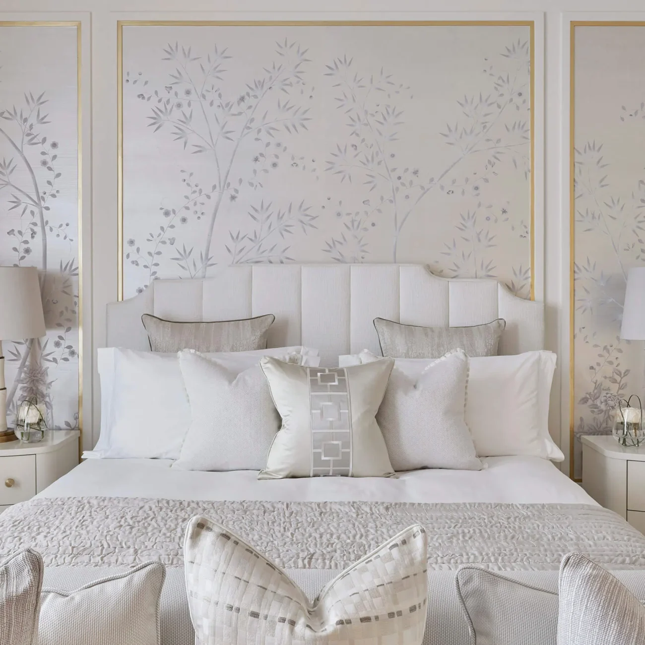 Bright bedroom with stylish furnishings and natural light in Dubai villa