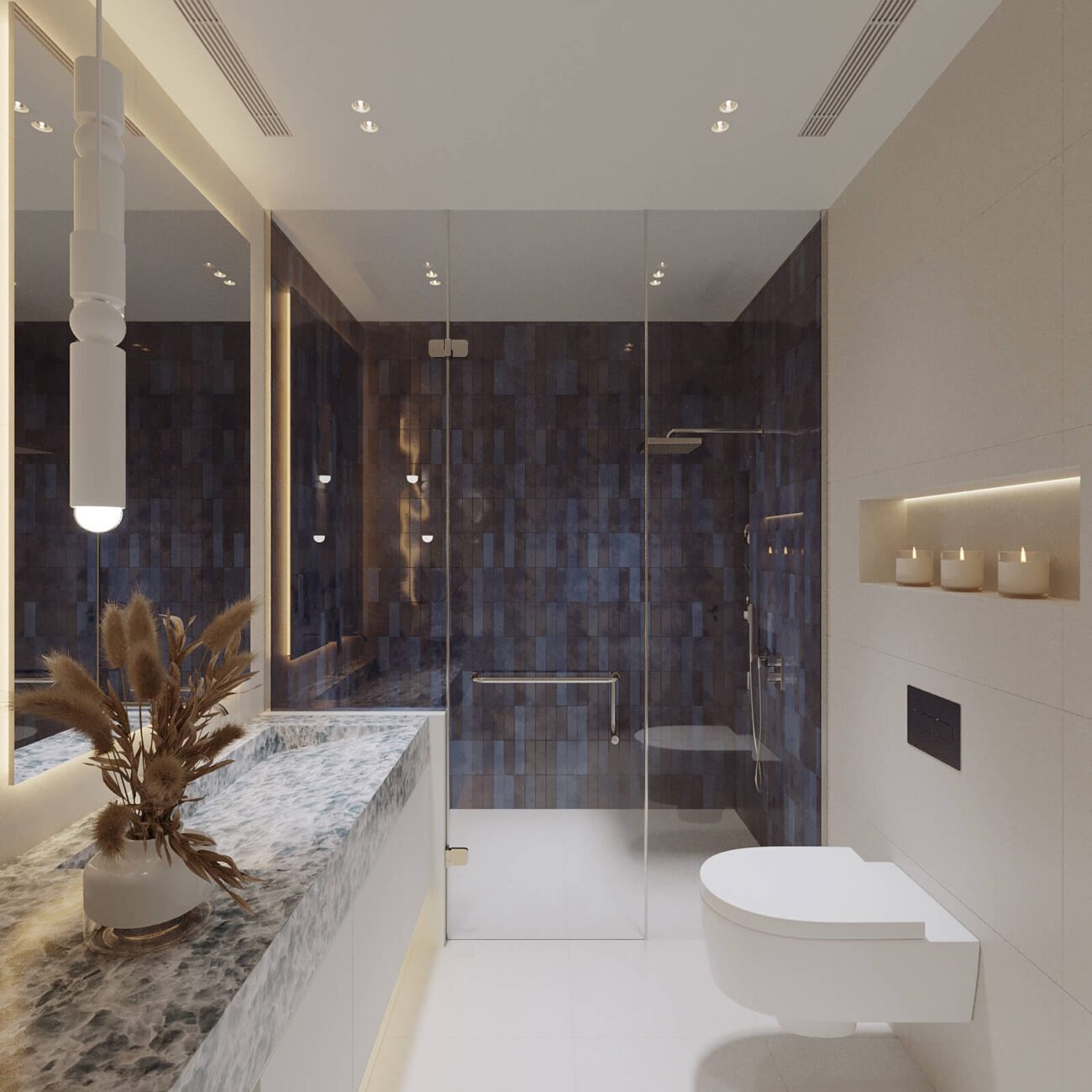 Spacious washroom in District 1 Meydan Dubai villa