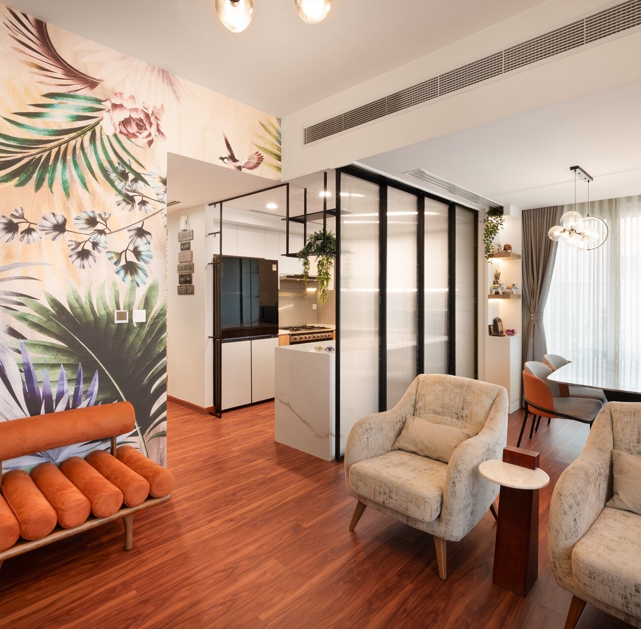 Bright living room in Villa Nova Dubai villa with contemporary design