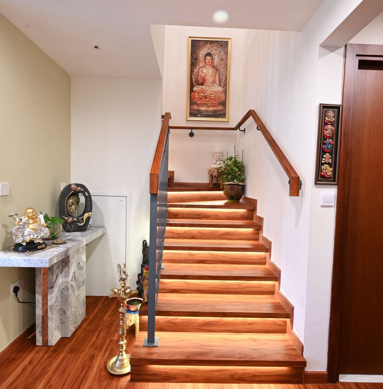 Elegant staircase inside Villa Nova Dubai villa interior